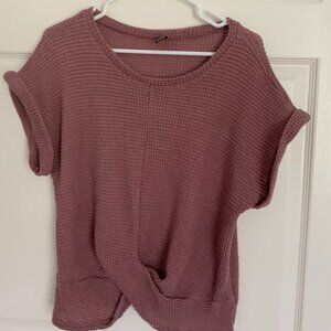 Dusty Pink Waffle Shirt